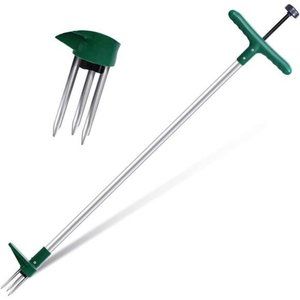 Stand-Up Weeder and Root Removal Tool with 3 Stainless Steel Claws, 39" Long